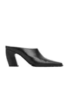 Bottega Veneta Leather Tex Mules With Covered Heel 10cm In Black