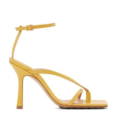 Bottega Veneta Yellow Stretch Heeled Sandals In 7785 Buttercup