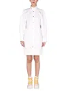 Bottega Veneta Long Sleeved Shirt Dress In White
