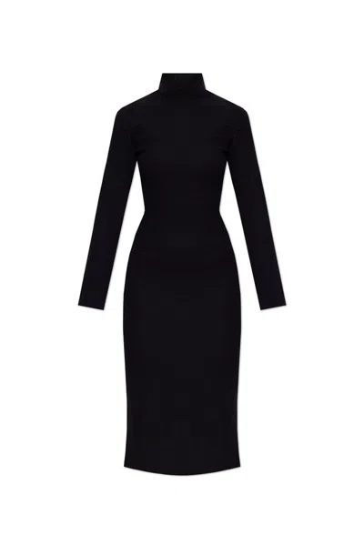 Bottega Veneta Black Wool Turtleneck Dress