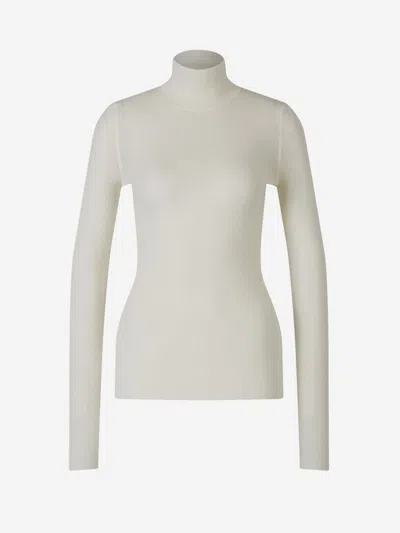 Bottega Veneta High Neck Sweater In Ribbed Design