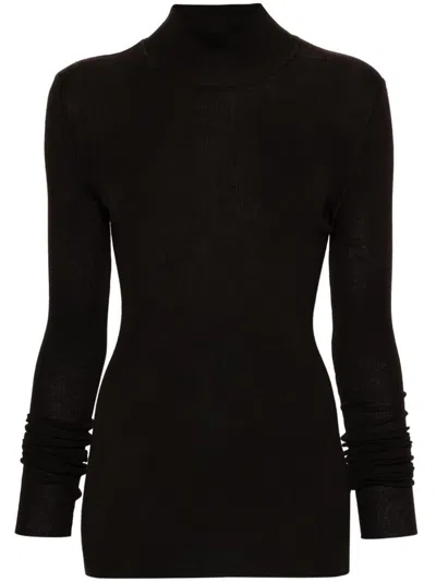 Bottega Veneta High-neck Wool Jumper In Black