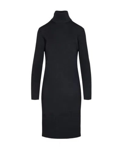 Bottega Veneta High-necked And Long-sleeved Dress In Black