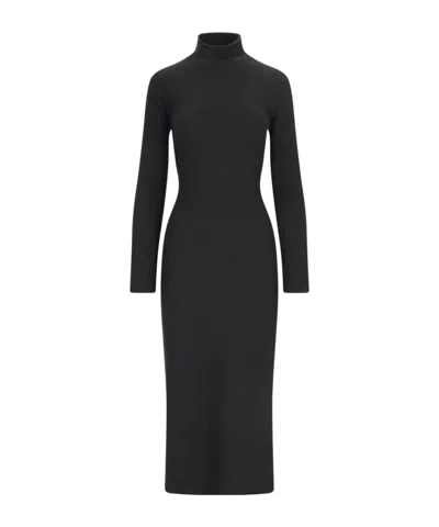 BOTTEGA VENETA BOTTEGA VENETA HIGH NECK KNITTED MIDI DRESS