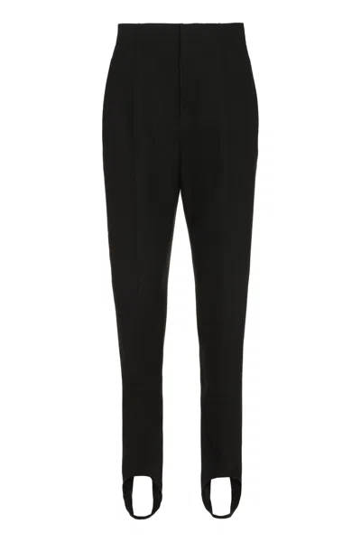 Bottega Veneta High-rise Cotton-blend Stirrup Trousers In Black