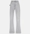 Bottega Veneta Light Grey Washed Denim Flared Jeans In Grey