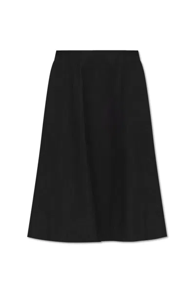 Bottega Veneta Flared Cotton Skirt For Women In Black