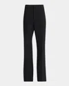 Bottega Veneta High-rise Light Travel Wool Flare Trousers In Black