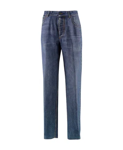 Bottega Veneta High-rise Straight-leg Jeans In Blue