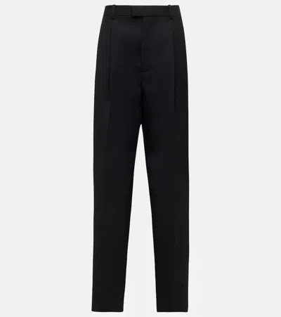 Bottega Veneta High-rise Wool Twill Straight Pants In Black