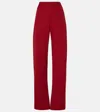 Bottega Veneta High-rise Wool Twill Straight Pants In Red
