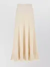 Bottega Veneta High Waist A-line Skirt With Fringe Hem In Neutral