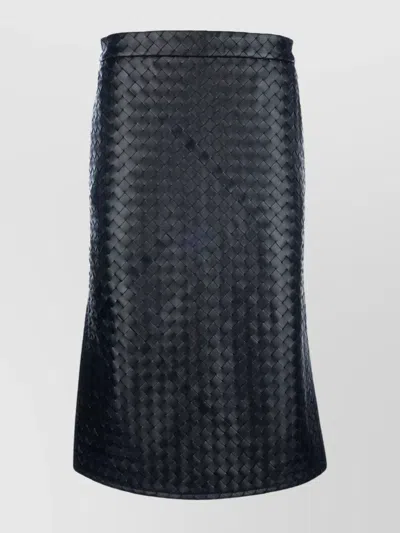 BOTTEGA VENETA HIGH WAIST KNEE-LENGTH SKIRT WITH WOVEN TEXTURE