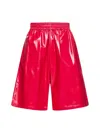 Bottega Veneta Leather Knee-length Shorts In Red
