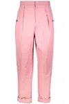 Bottega Veneta High-waist Tapered-fit Trousers In Pink