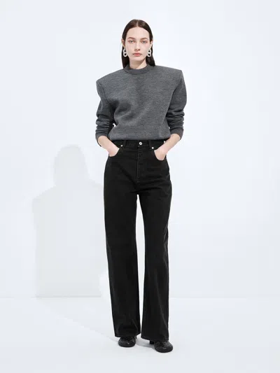 Bottega Veneta High Waist Wide Leg Jeans - Size 38 In Black