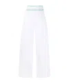 Bottega Veneta Elastic Waist Cotton Wide Legged Pants In White