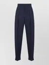 Bottega Veneta High-waisted Tailored Trousers With Subtle Pleats In Blue