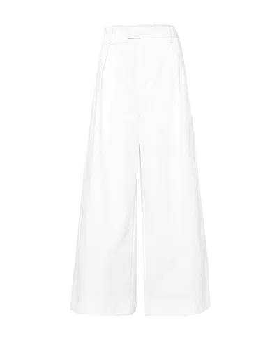 Bottega Veneta High-waisted Wide-leg Trousers In White