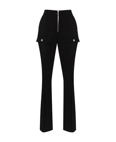 Bottega Veneta High-waisted Zipped Bootcut Trousers In Black