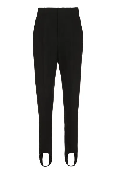 Bottega Veneta High-rise Cotton Trousers In Black