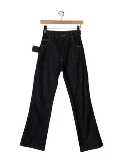 Pre-owned Bottega Veneta High-rise Flared Jeans In Blue