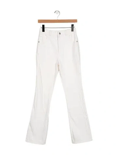 Pre-owned Bottega Veneta High-rise Flared Jeans In White