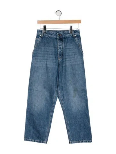 Pre-owned Bottega Veneta High-rise Straight Leg Jeans In Blue