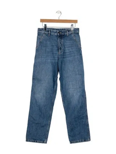 Pre-owned Bottega Veneta High-rise Straight Leg Jeans In Blue