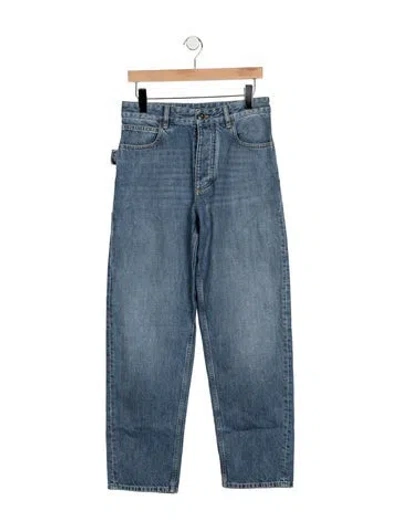 Pre-owned Bottega Veneta High-rise Straight Leg Jeans In Blue