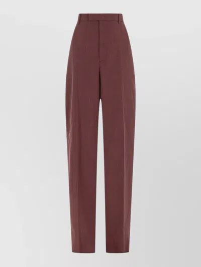 Bottega Veneta Pantalone Sartoriale In Lana In Purple