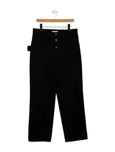 Pre-owned Bottega Veneta High-rise Wide Leg Jeans In Black