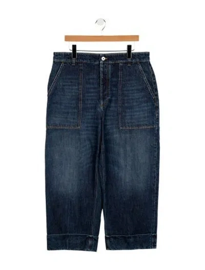 Pre-owned Bottega Veneta High-rise Wide Leg Jeans In Blue