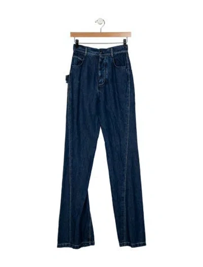 Pre-owned Bottega Veneta High-rise Wide Leg Jeans In Blue