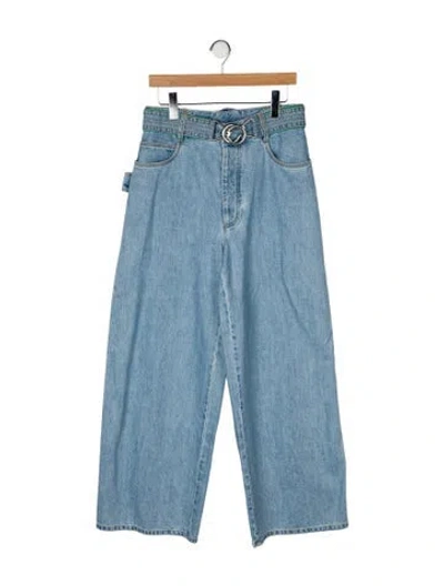 Pre-owned Bottega Veneta High-rise Wide Leg Jeans In Blue