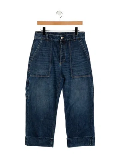 Pre-owned Bottega Veneta High-rise Wide Leg Jeans In Blue