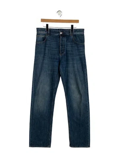 Pre-owned Bottega Veneta High-rise Wide Leg Jeans In Blue