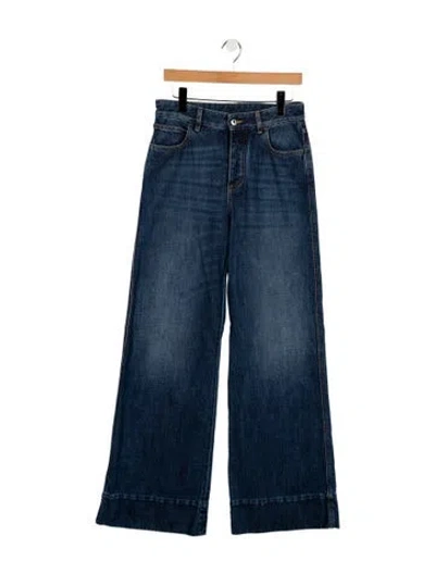 Pre-owned Bottega Veneta High-rise Wide Leg Jeans In Blue