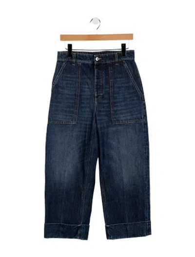 Pre-owned Bottega Veneta High-rise Wide Leg Jeans In Blue