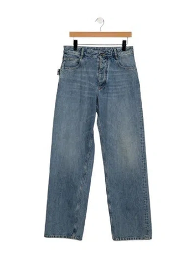 Pre-owned Bottega Veneta High-rise Wide Leg Jeans In Blue