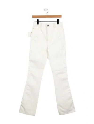 Pre-owned Bottega Veneta High-rise Wide Leg Jeans In White