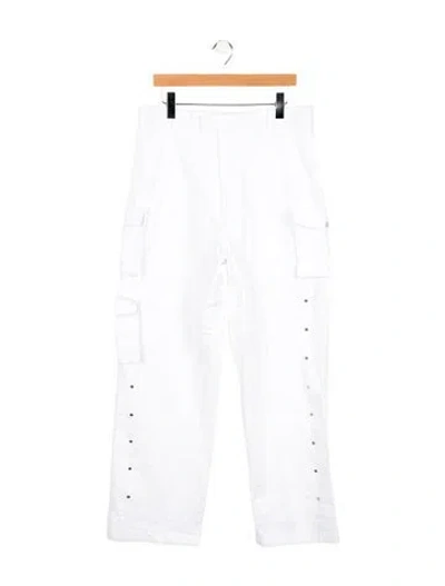 Pre-owned Bottega Veneta High-rise Wide Leg Jeans In White