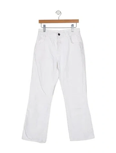 Pre-owned Bottega Veneta High-rise Wide Leg Jeans In White