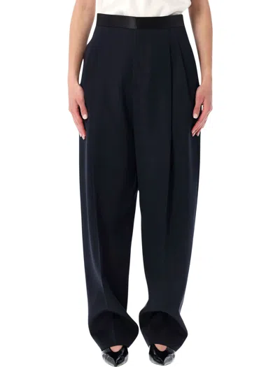 Bottega Veneta High-waist Pleated Straight-leg Trousers In Black