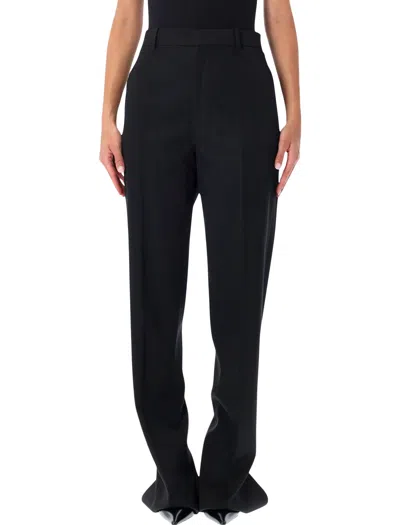 Bottega Veneta High-waist Tailored Wool Trousers In Nero