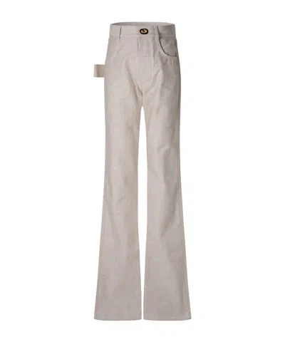 Bottega Veneta Highwaisted Flared Trousers In Nude