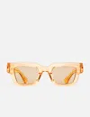 Bottega Veneta Hinge Acetate Square Sunglasses In Orange