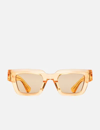 Bottega Veneta Hinge Acetate Square Sunglasses In Orange