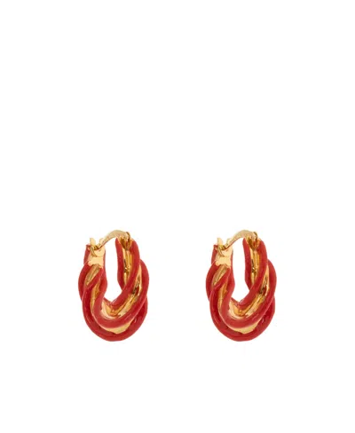 Bottega Veneta Hinged Earring In Red