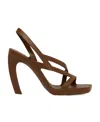 Bottega Veneta Jimbo Slingback Rubber Heeled Sandals In Brown
